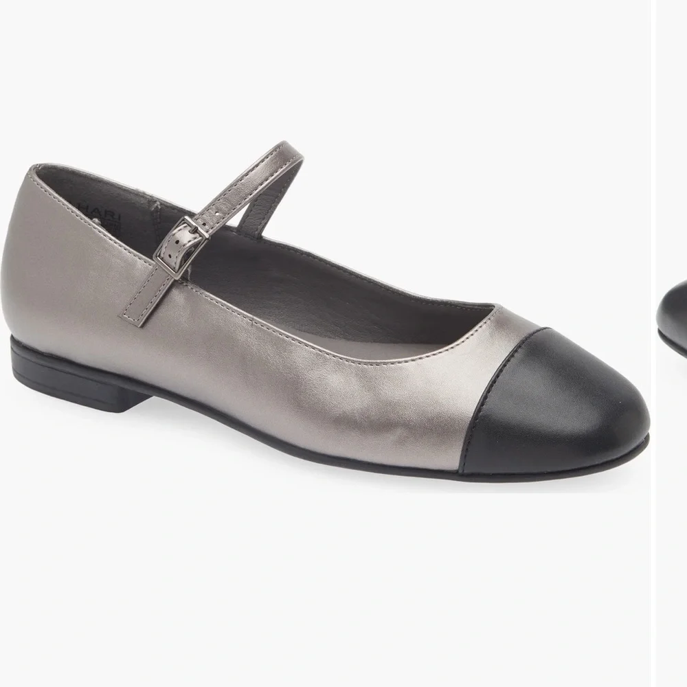 Tahari Women's Mary Jane Flats - Black‎ and Gray